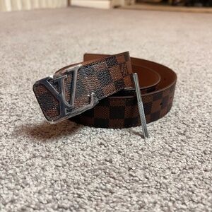 Louis Vuitton Brown Checkered Men's Belt